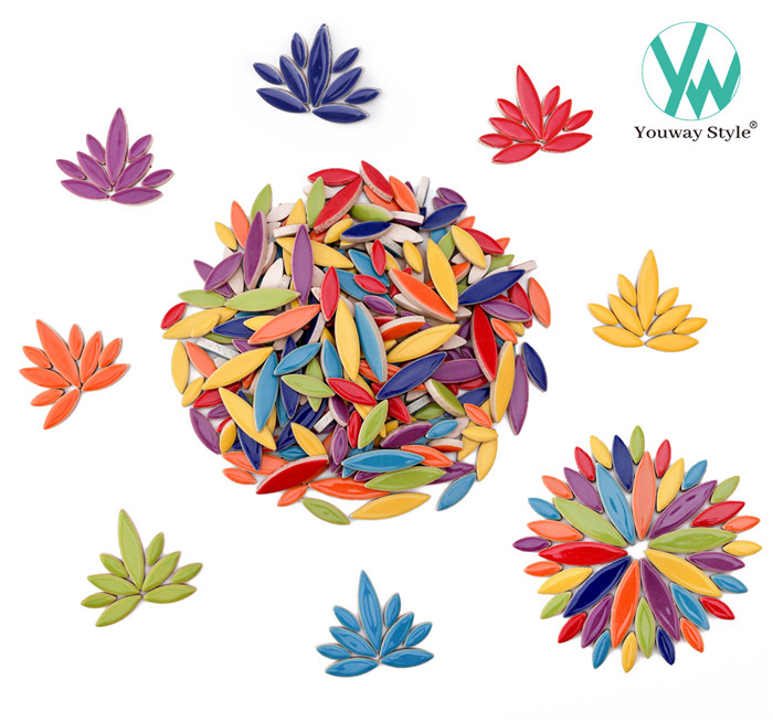 Assorted Colors Leaf Ceramic Mosaic