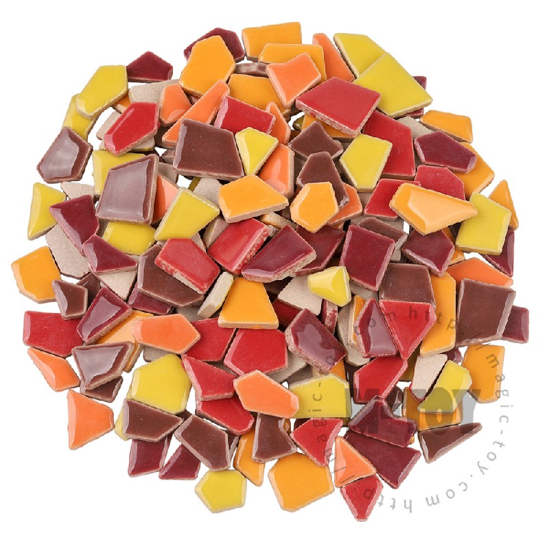 Warm Autumn Assortment Glazed Irregular Ceramic Mosaic