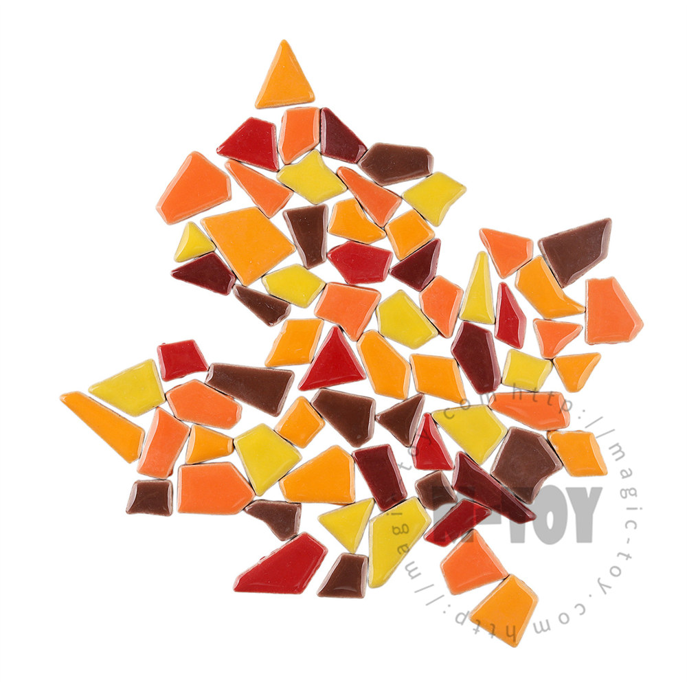 Warm Autumn Assortment Glazed Irregular Ceramic Mosaic