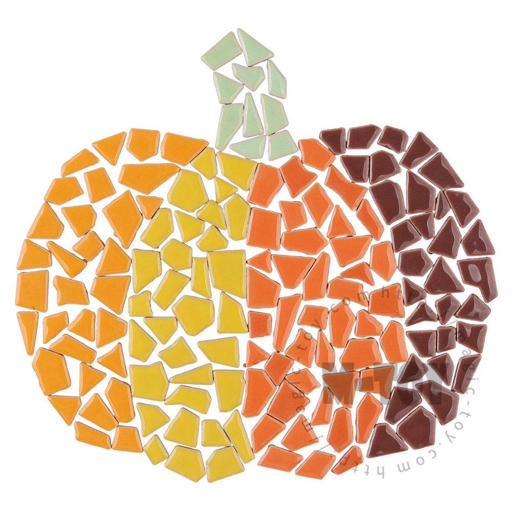 Warm Autumn Assortment Glazed Irregular Ceramic Mosaic