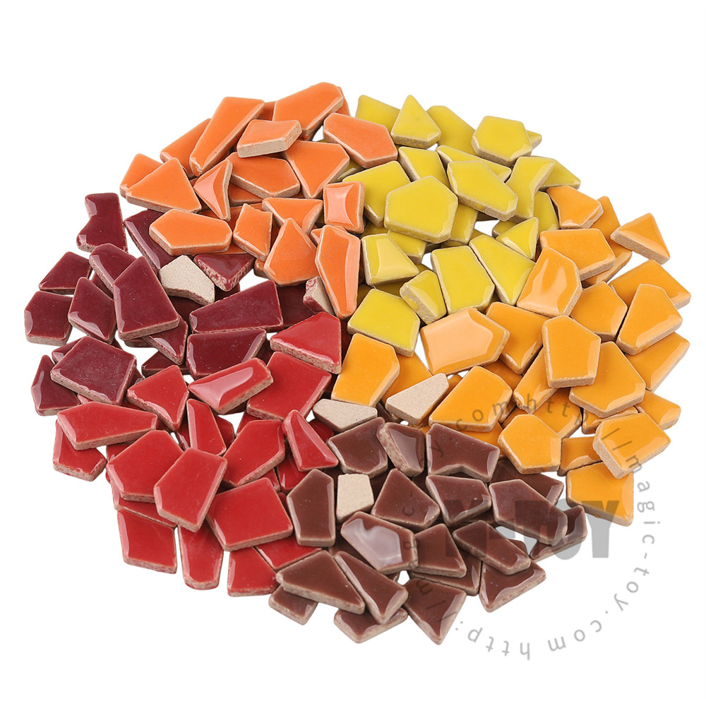 Warm Autumn Assortment Glazed Irregular Ceramic Mosaic