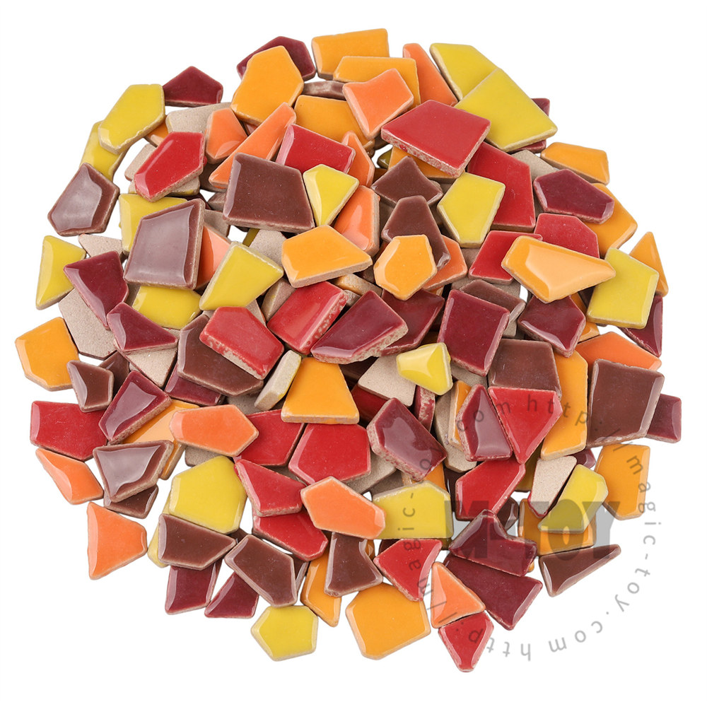 Warm Autumn Assortment Glazed Irregular Ceramic Mosaic