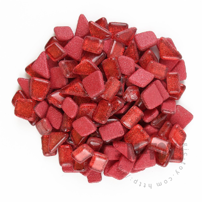 Red Irregular Shape Glitter Glass Mosaic IR-SPA902