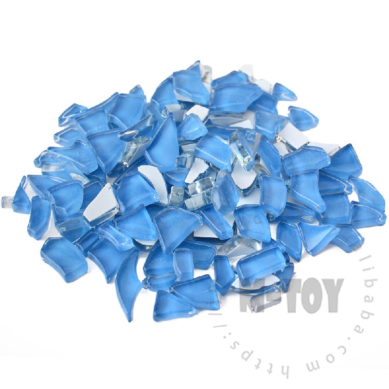 Blue Irregular Crackled Glass Mosaic TC-CC713