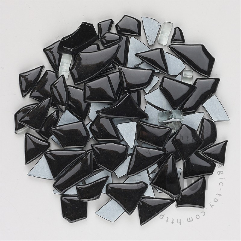 Black Irregular Crackled Glass Mosaic TC-CC801