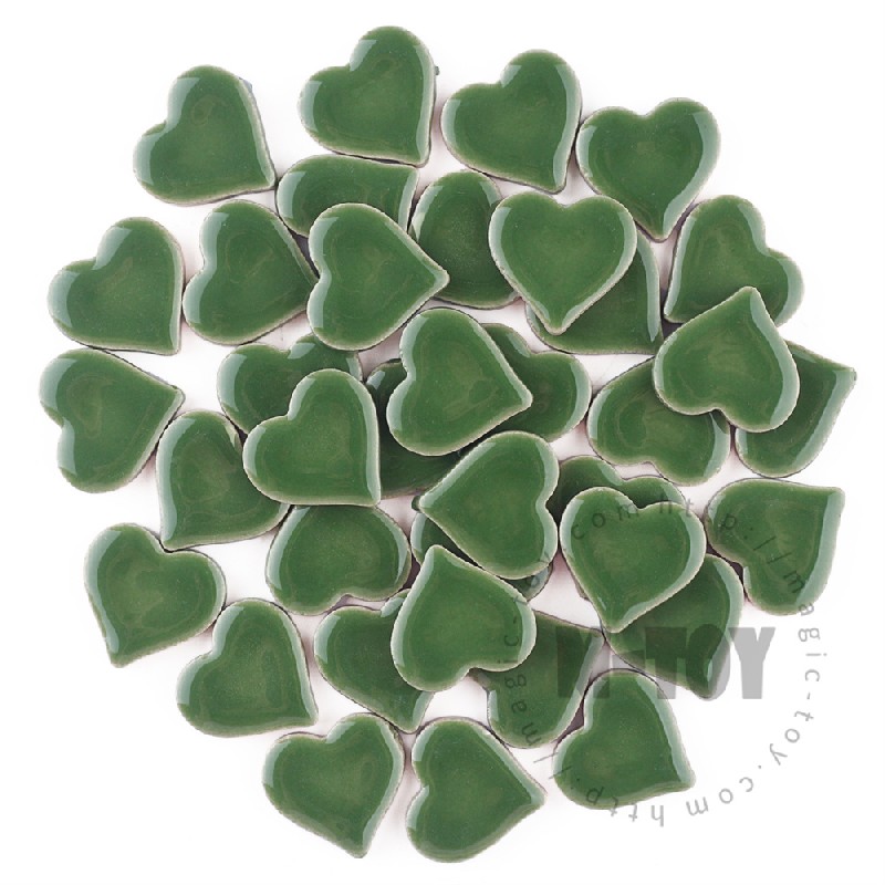 Green Heart Shape Ceramic Mosaic CXG141