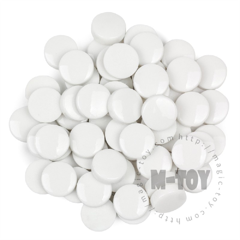 White Round Glass Mosaic 20SR100