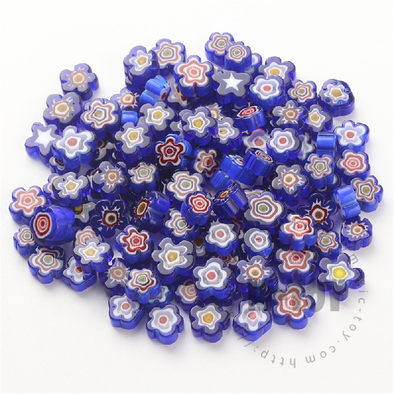 Blue Color Mixed Flower Millefiori 914-FW7001