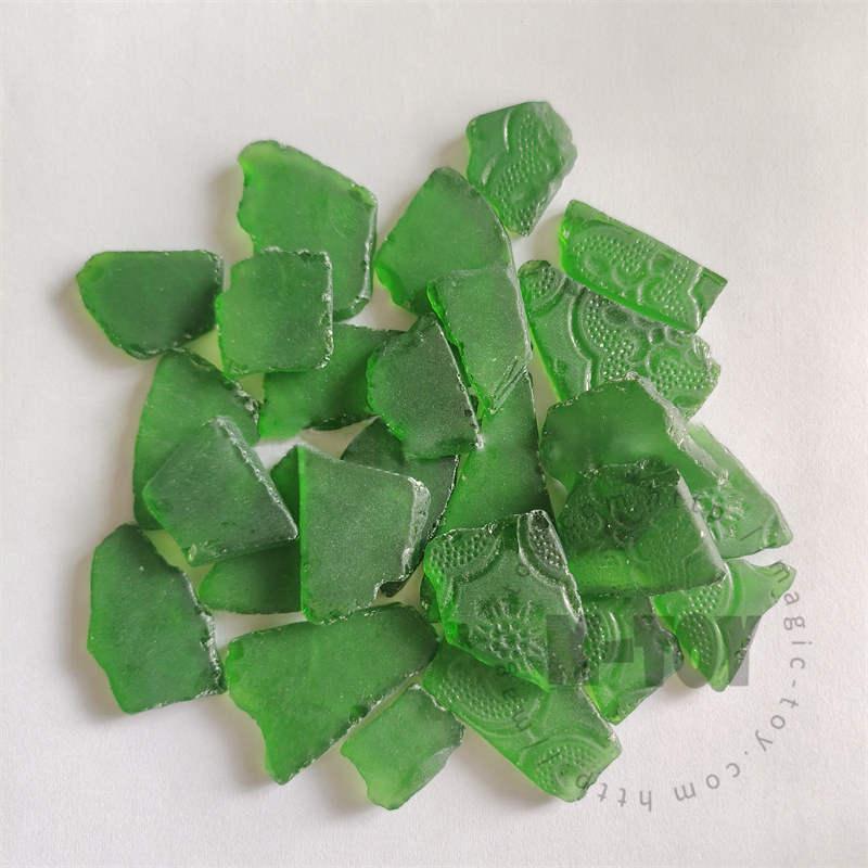 Dark Green Color Irregular Sea Glass CD-HR604-M