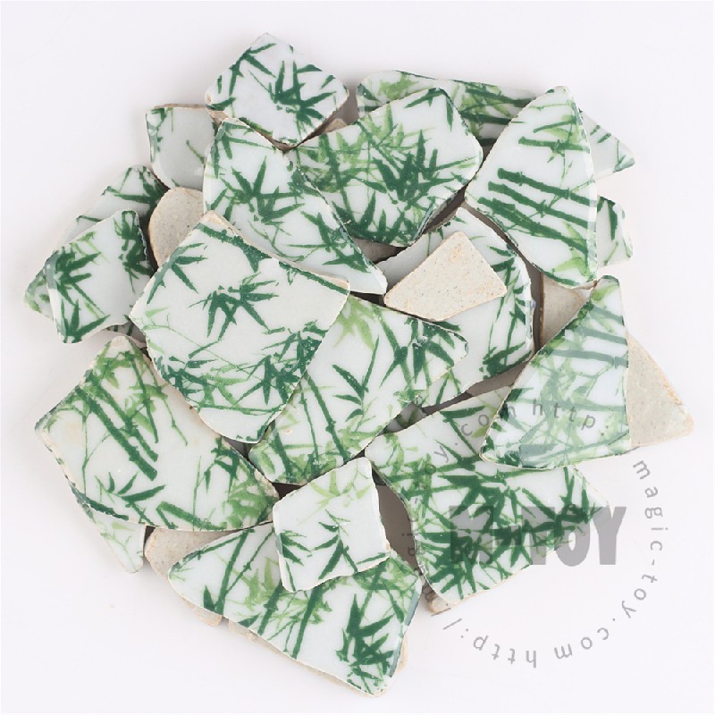 Green Bamboo Irregular Ceramic Mosaic Shard CSQ601