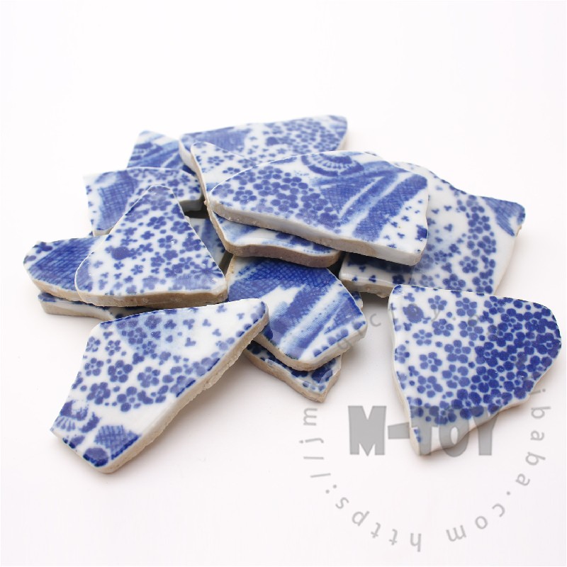 Blue Babysbreath Irregular Ceramic Mosaic Shard CSQ713