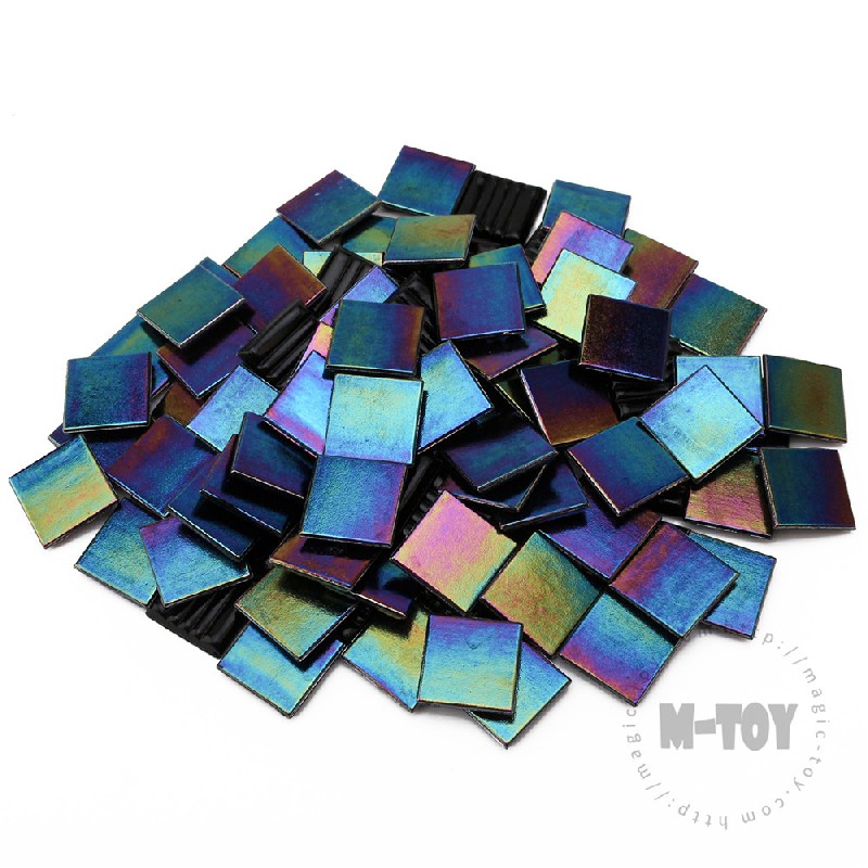 Black Iridescent Square Hot-melting Glass Mosaic 20PSI801