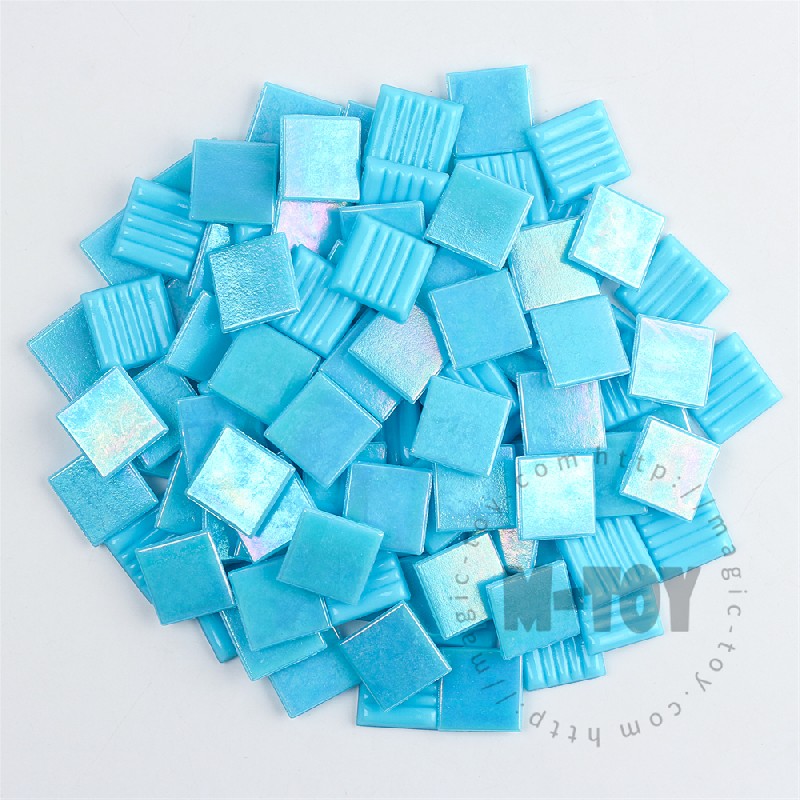 Blue Iridescent Square Hot-melting Glass Mosaic 20PSI705