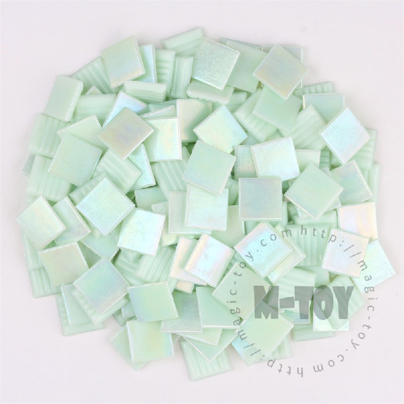 Green Iridescent Square Hot-melting Glass Mosaic 20PSI603