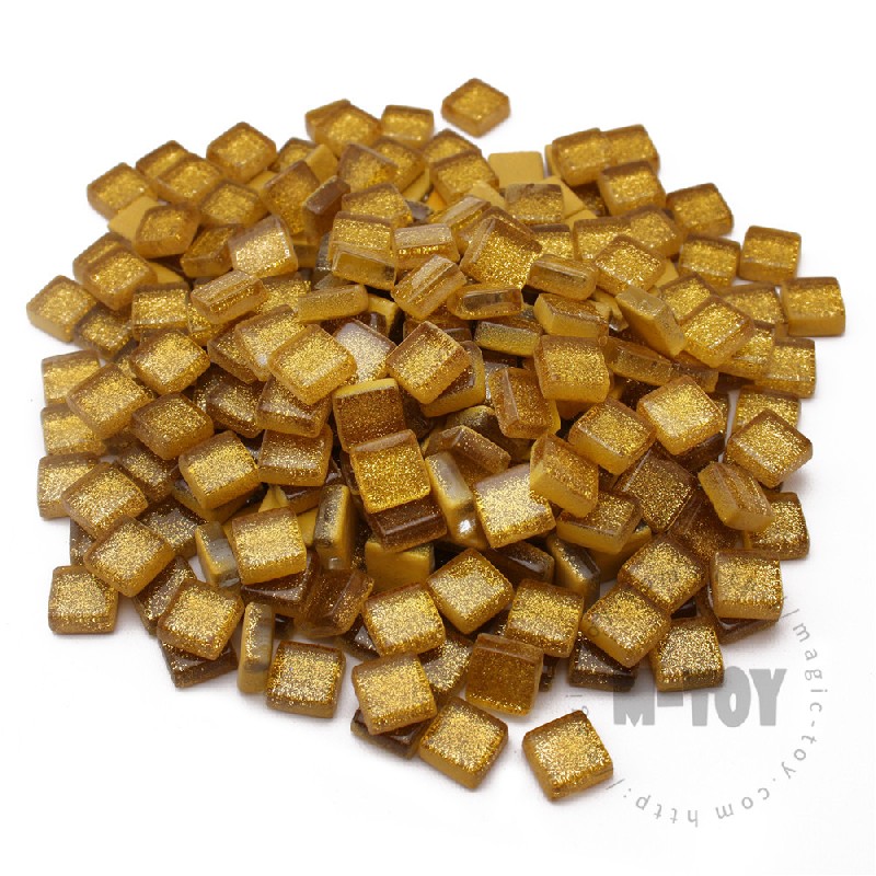 Golden Square Glitter Glass Mosaic 10-SPA909