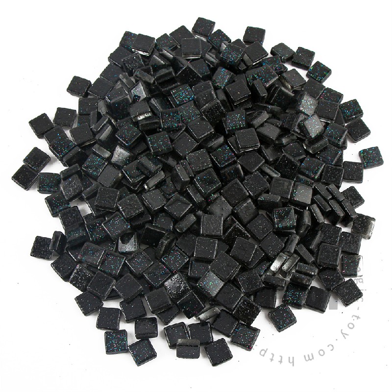 Black Square Glitter Glass Mosaic 10-SPA801