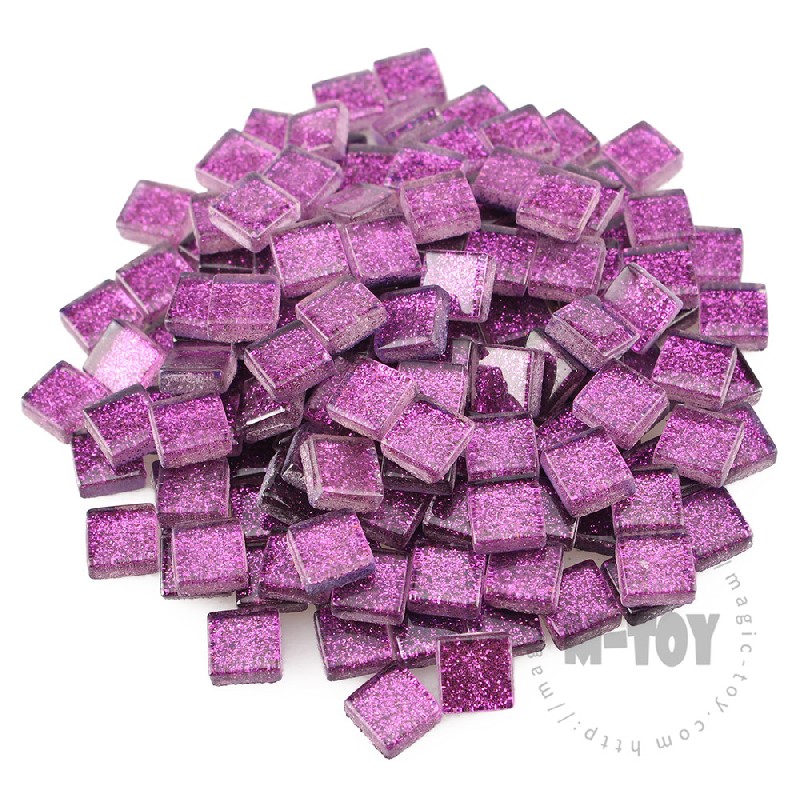 Purple Square Glitter Glass Mosaic 10-SPA501