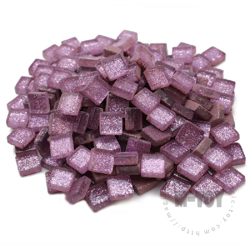 Light Purple Square Glitter Glass Mosaic 10-SPA500