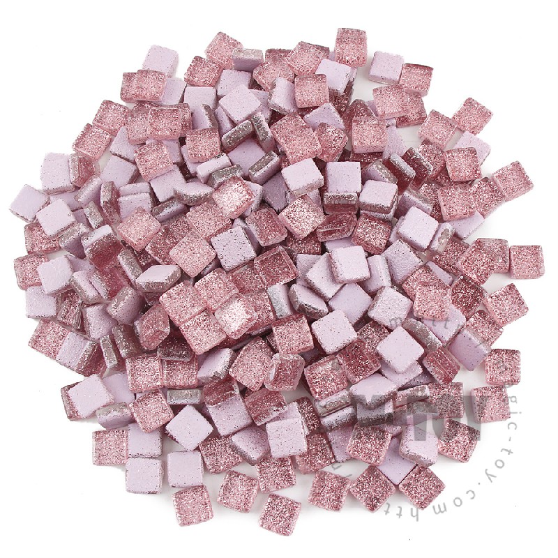 Pink Square Glitter Glass Mosaic 10-SPA400