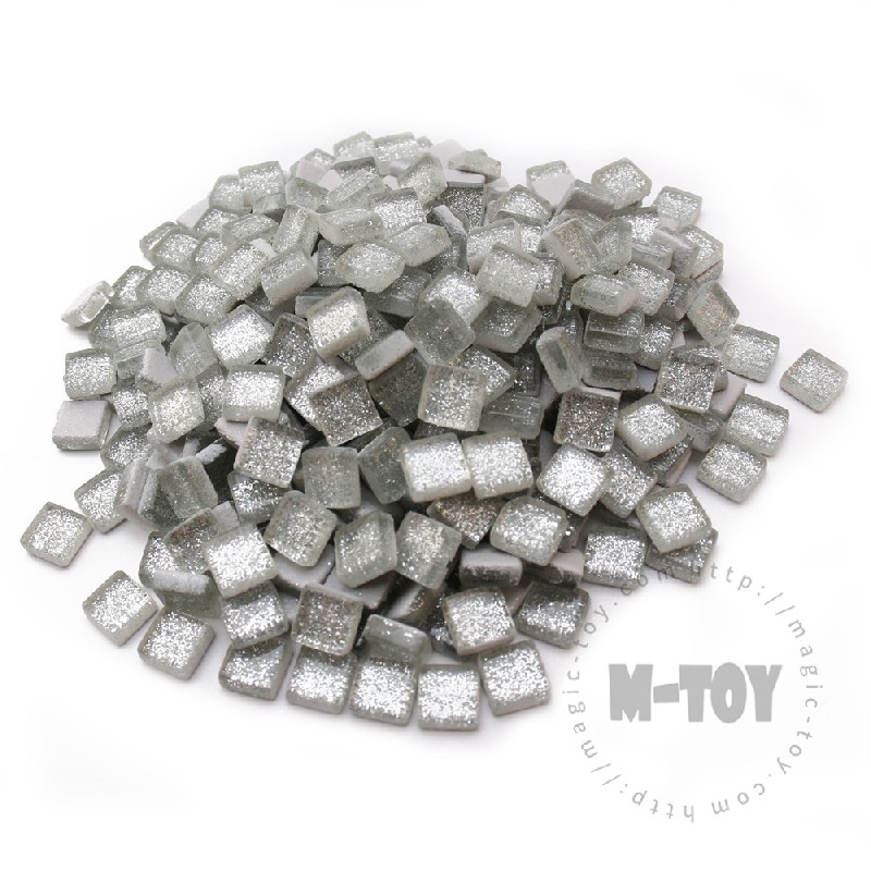 Silver Square Glitter Glass Mosaic 10-SPA103