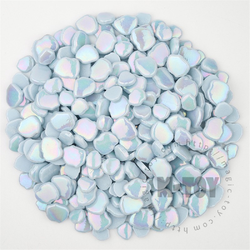 Iridescent Sky Blue Blossom Petals Glass Mosaic SMAI09