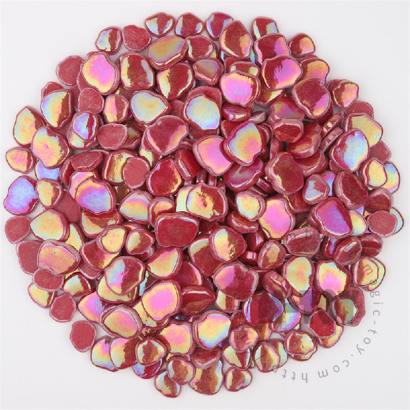 Iridescent Red Blossom Petals Glass Mosaic SMAI16