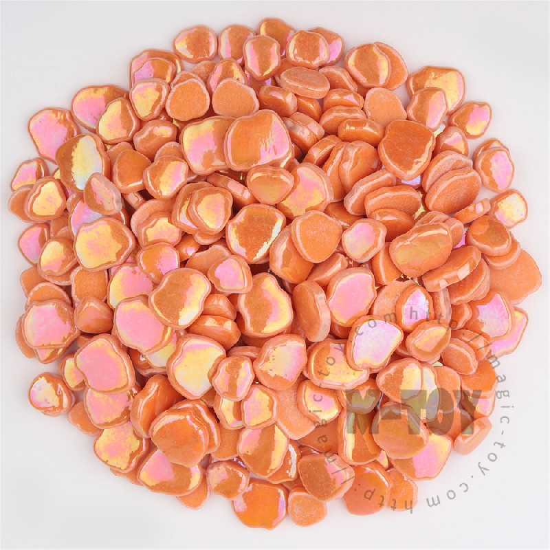 Iridescent Orange Blossom Petals Glass Mosaic SMAI18