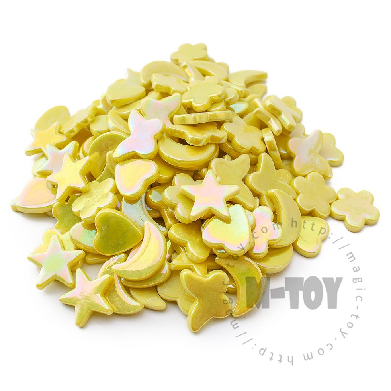 Iridescent Yellow Charms Glass Mosaic MU-SSL50