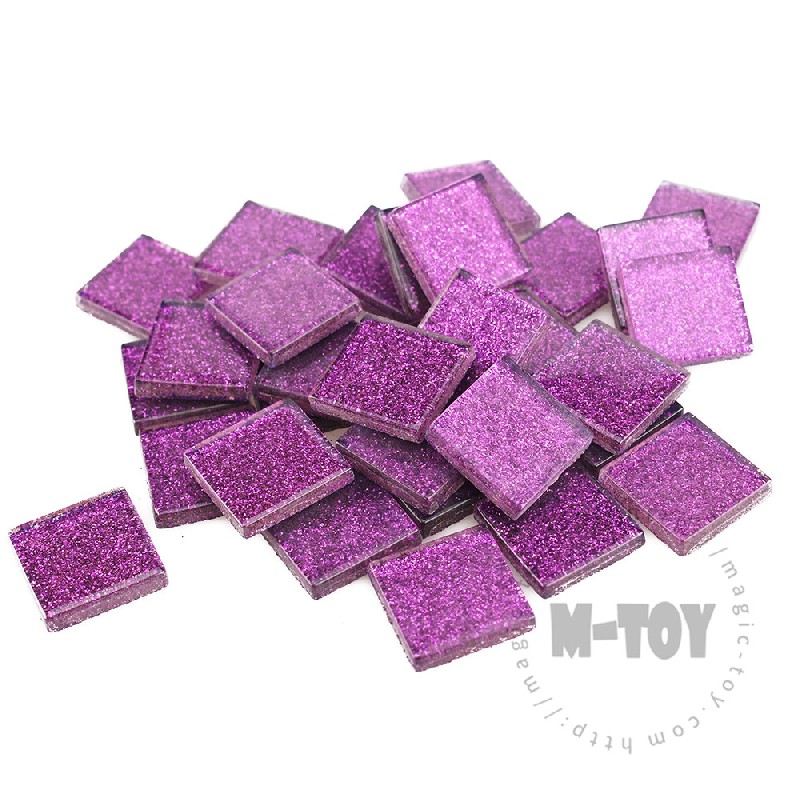 Purple Square Glitter Glass Mosaic 20-SPA501