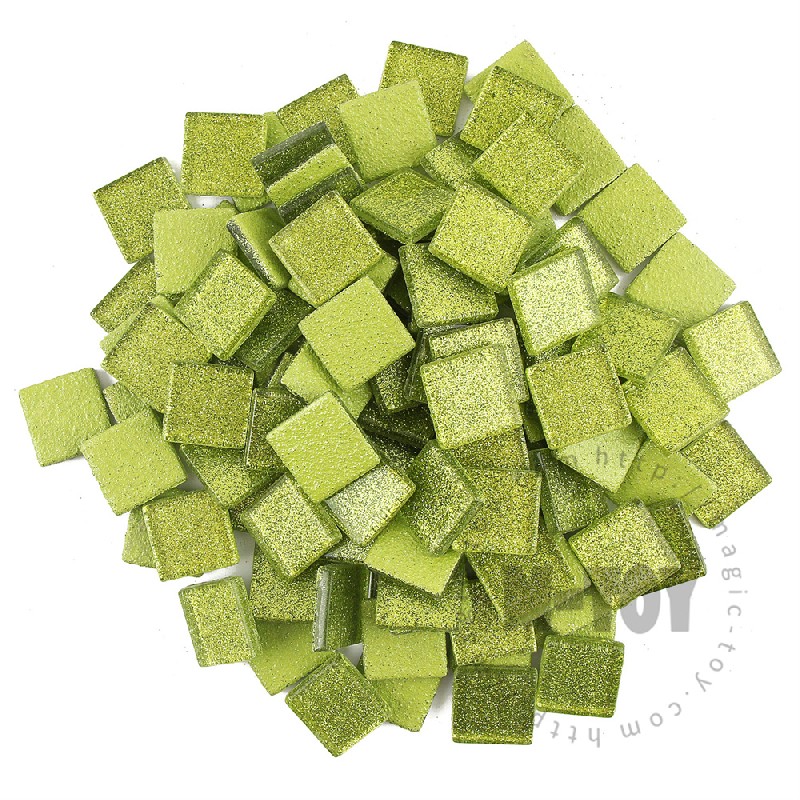 Green Square Glitter Glass Mosaic 20-SPA604