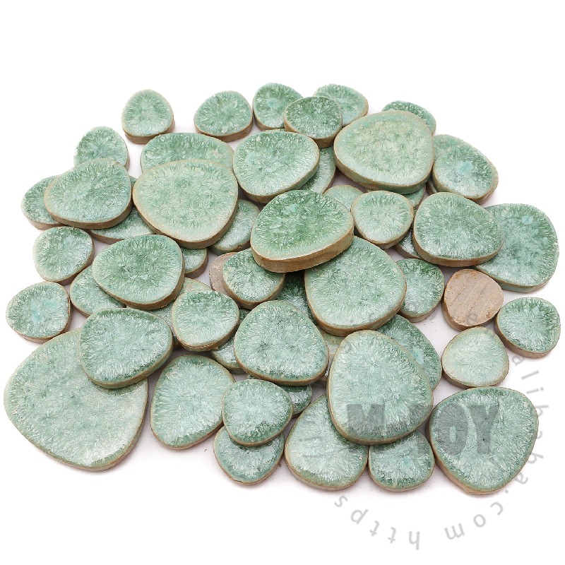 Green Pebble Shape Ceramic Mosaic CDB601