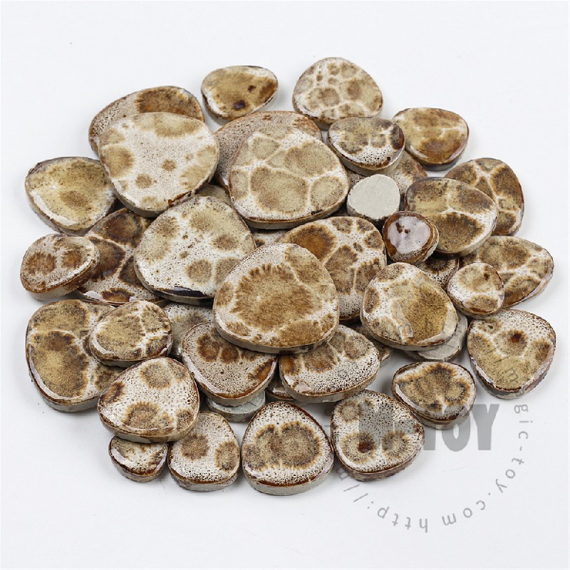 Brown Pebble Shape Ceramic Mosaic CDD308