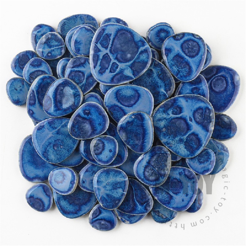 Blue Pebble Shape Ceramic Mosaic CDD706