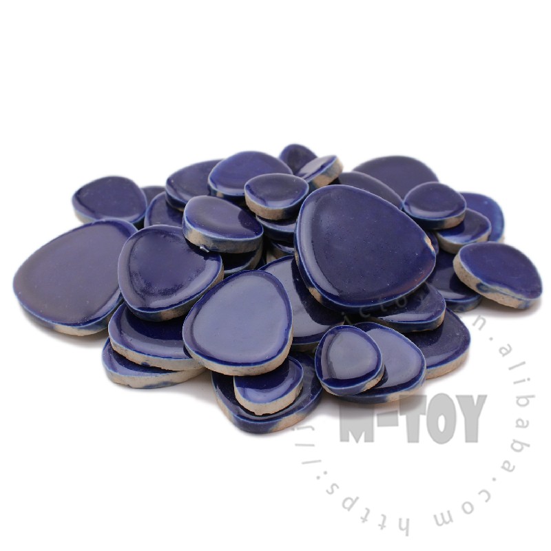 Blue Pebble Shape Ceramic Mosaic CDG703