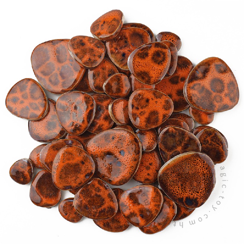 Orange Pebble Shape Ceramic Mosaic CDD904