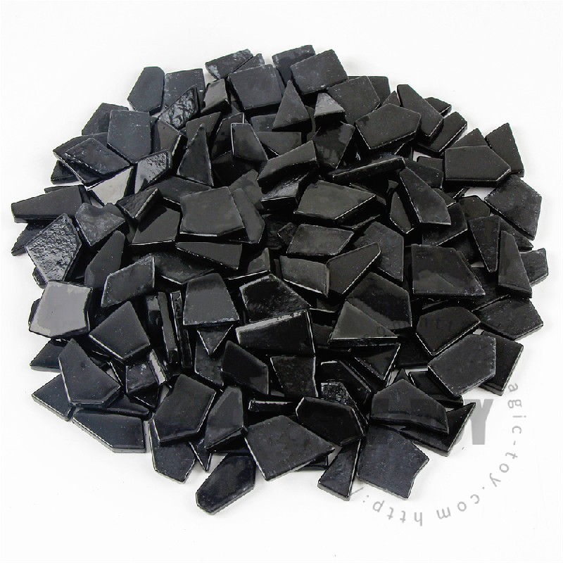 Black Irregular Shape Glass Mosaic IR-SS56