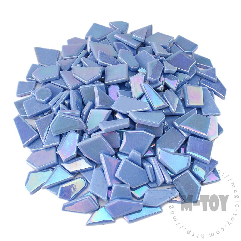 Blue Iridescent Irregular Shape Glass Mosaic IR-SSL03