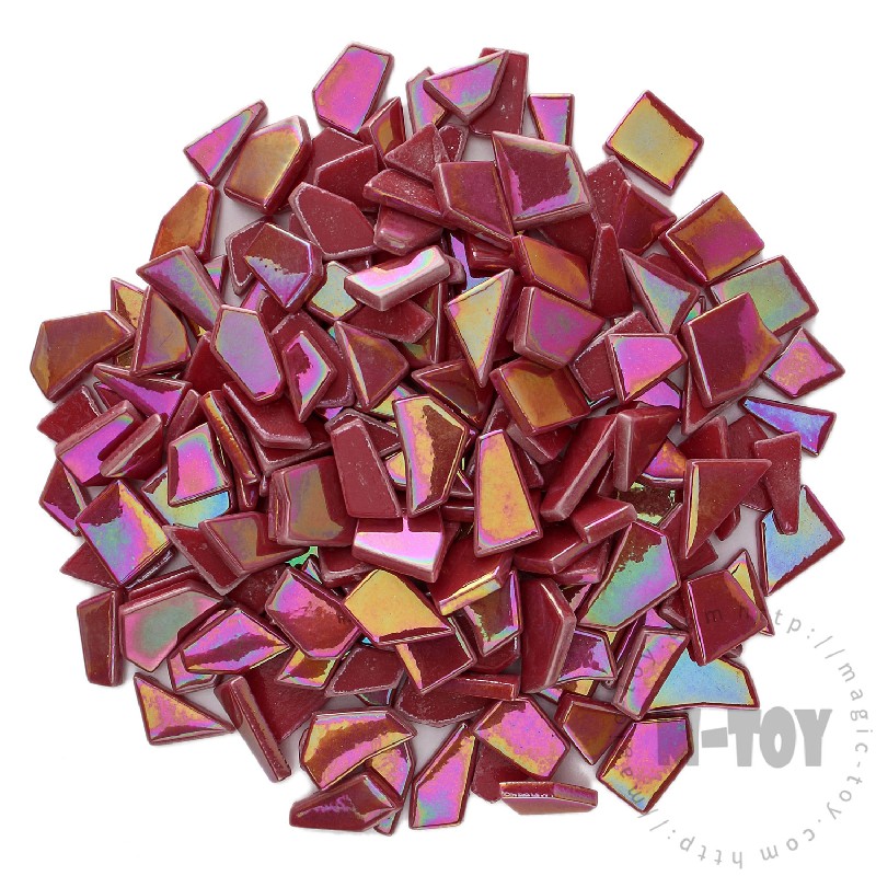 Red Iridescent Irregular Shape Glass Mosaic IR-SSL16