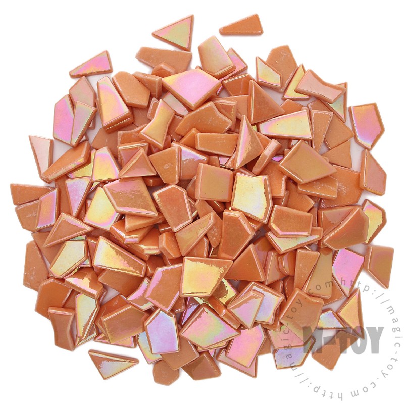 Orange Iridescent Irregular Shape Glass Mosaic IR-SSL18