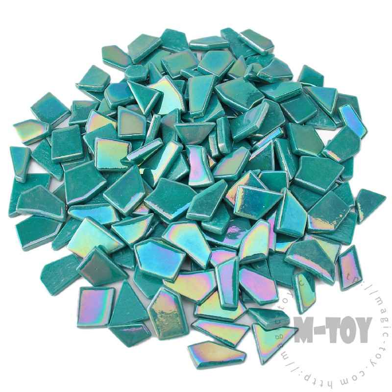 Green Iridescent Irregular Shape Glass Mosaic IR-SSL54