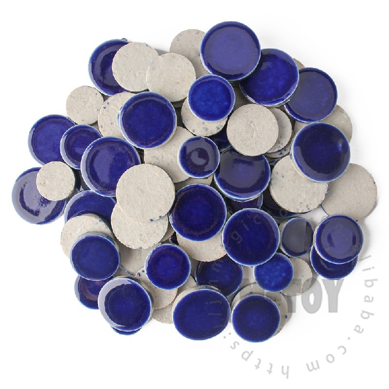 Dark Blue Round Shape Ceramic Mosaic CRG703