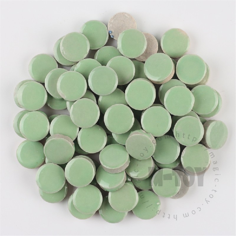 Light Green Round Shape Ceramic Mosaic 15CRG604