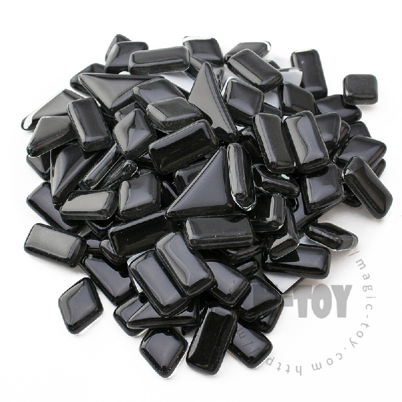 Black Irregular Crystal Glass Mosaic IR-CC801