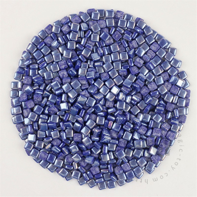 Cobalt Blue Luster Mini Square Glass Mosaic 8SSL05