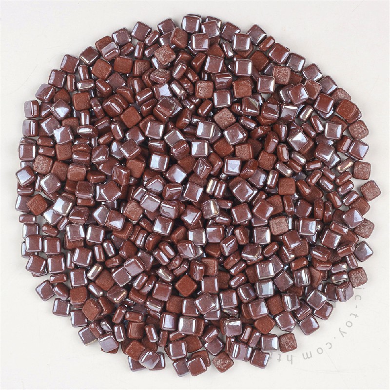 Dark Brown Luster Mini Square Glass Mosaic 8SSL35