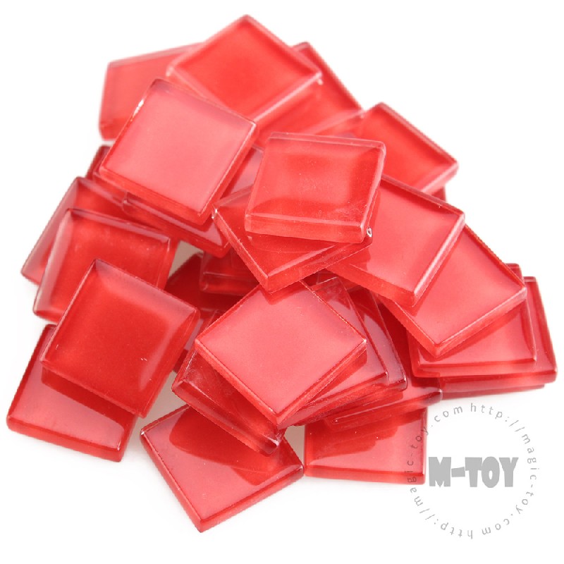 Red Square Crystal Glass Mosaic 20-CC915