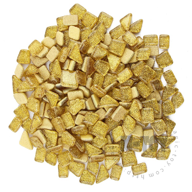 Gold Irregular Shape Glitter Glass Mosaic IR-SPA905