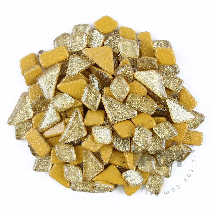 Gold Irregular Shape Glitter Glass Mosaic IR-SPA908