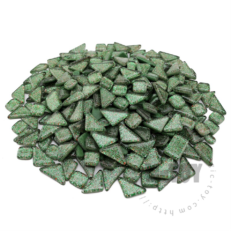 Green Irregular Shape Glitter Glass Mosaic IR-SPA601