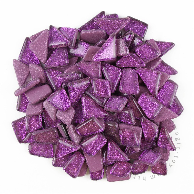 Purple Irregular Shape Glitter Glass Mosaic IR-SPA501